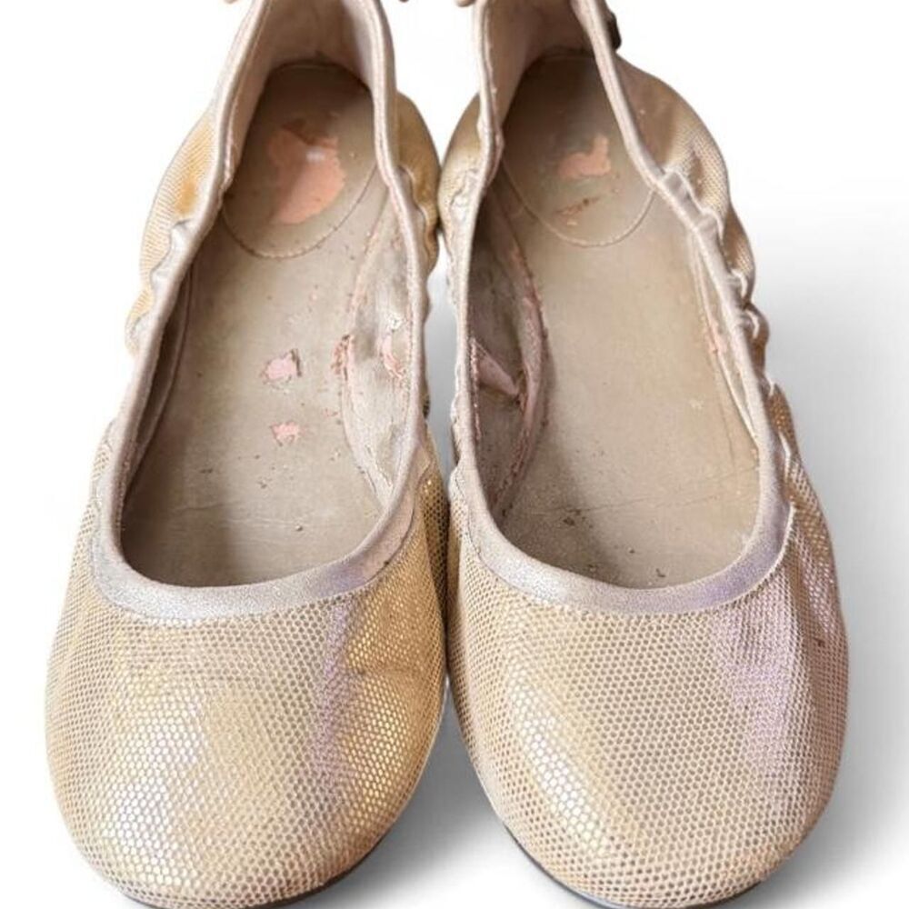 Cole Haan x Maria Sharapova Metallic Gold Ballet Flats Nike Air Scrunch Size 10